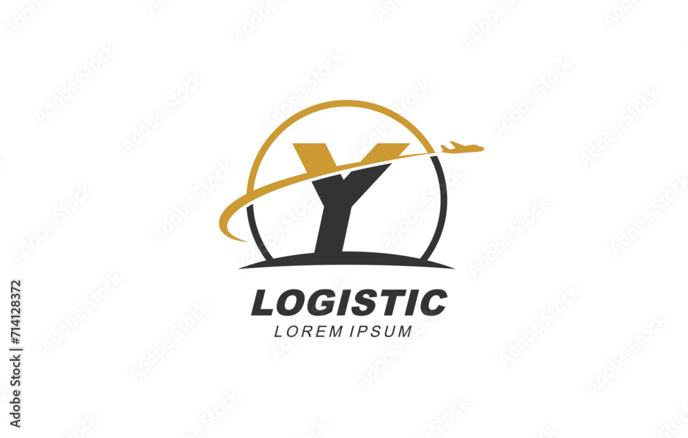 Y Letter Logistic Transport logo template for symbol of business identity Y Letter Logistic Transport logo template for symbol of business identity