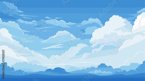 landscape with blue sky .simple isolated line styled vector illustration
