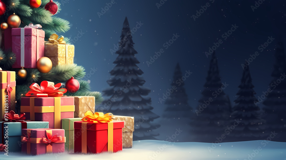 Obraz premium Gift box background with copy space for Christmas gifts, holidays or birthdays