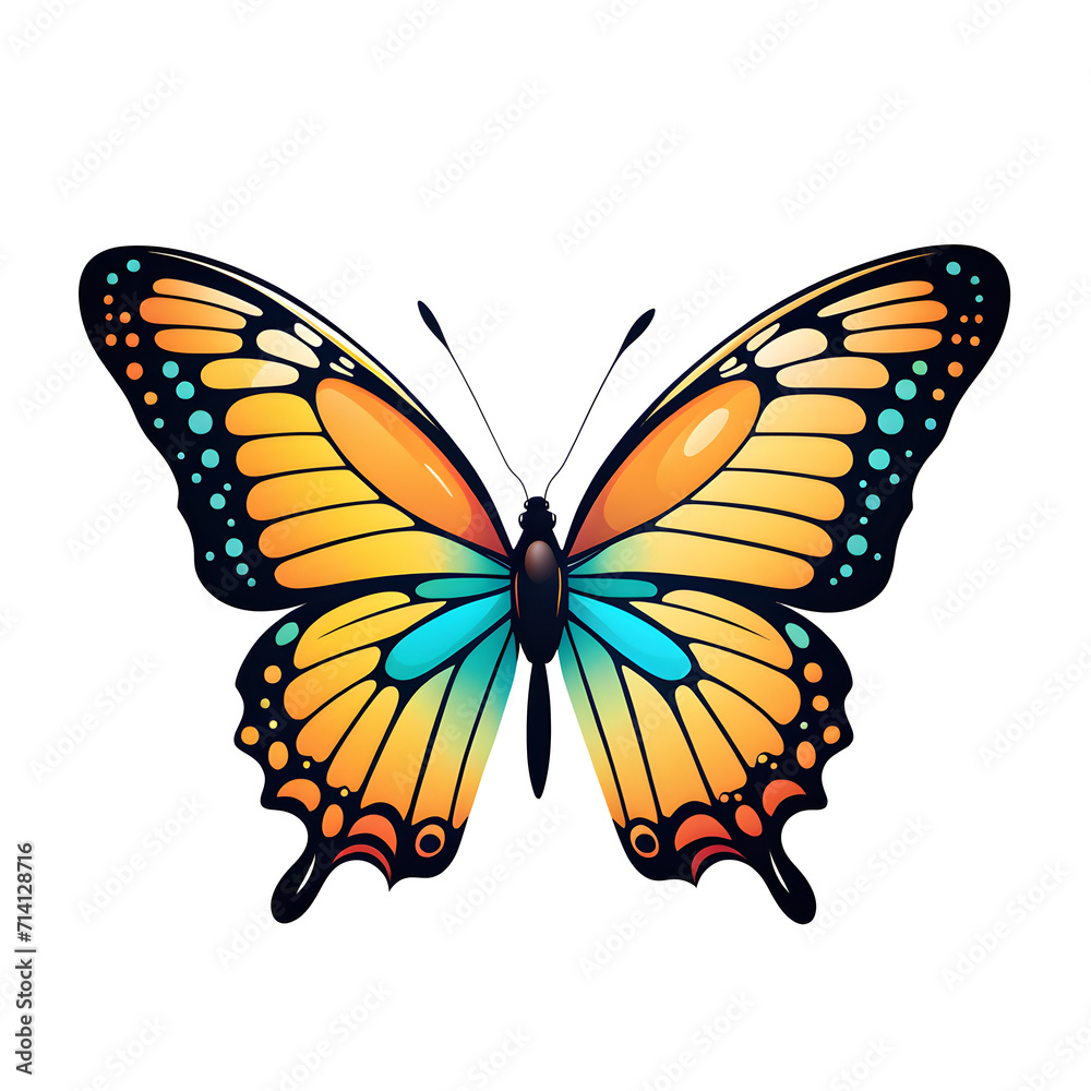 A Butterfly Illustration with Transparent Background
