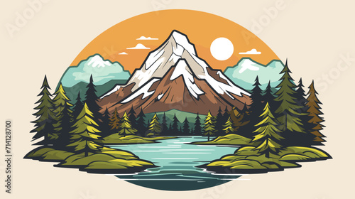 diverse landscapes and natural wonders of our world in a vector art piece showcasing scenes of majestic mountains tranquil oceans vast deserts and lush forests .simple isolated line styled vector