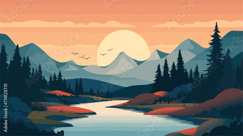 Foto diverse landscapes and natural wonders of our world in a vector art piece showcasing scenes of majestic mountains tranquil oceans vast deserts and lush forests