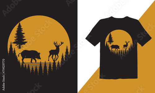 Top Trending Hunting Tee Design vector for Outdoor Fashion