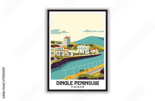Dingle Peninsula, Ireland. Vintage Travel Posters. Famous Tourist Destinations Posters Art Prints Wall Art and Print Set Abstract Travel for Hikers Campers Living Room Decor