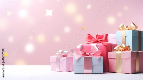 Gift box background with copy space for Christmas gifts, holidays or birthdays