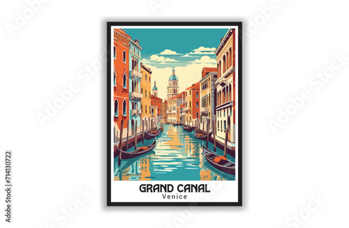 Grand Canal, Venice. Vintage Travel Posters. Famous Tourist Destinations Posters Art Prints Wall Art and Print Set Abstract Travel for Hikers Campers Living Room Decor