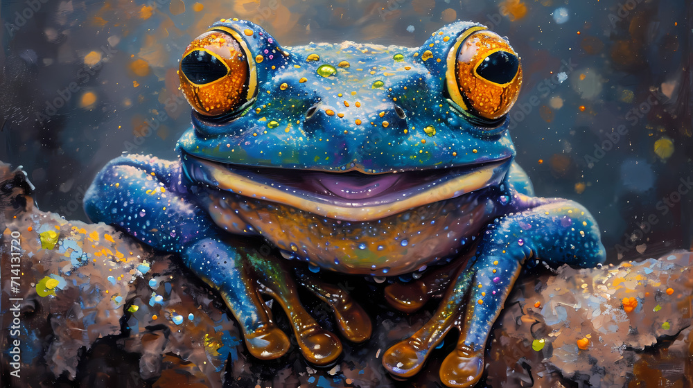 blue frog smiling blue frog smiling