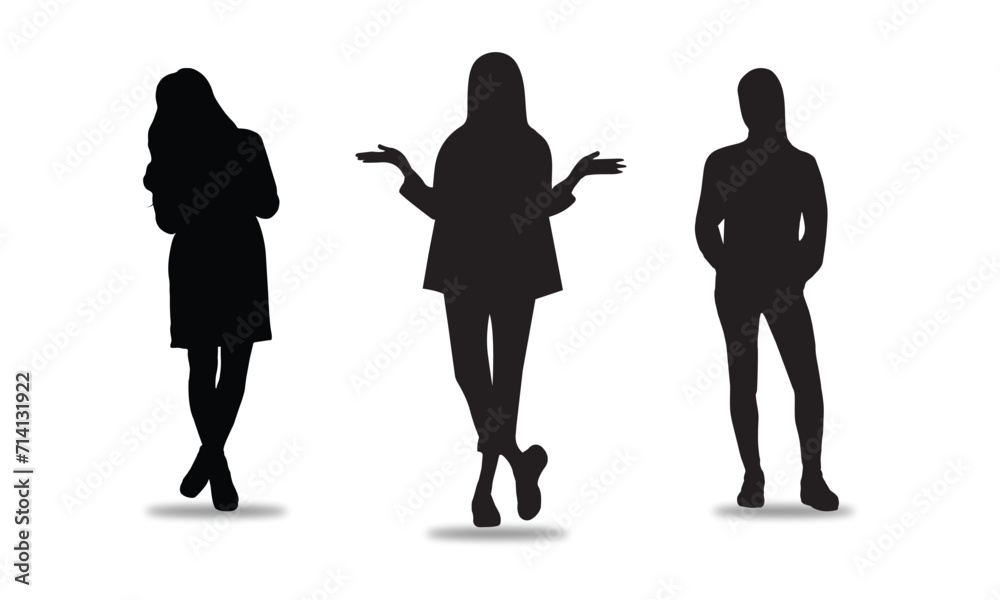 Business people, Set of vector women silhouettes