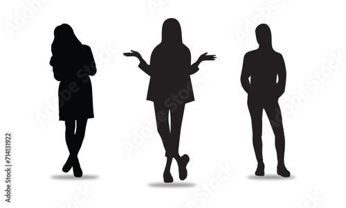 Business people, Set of vector women silhouettes