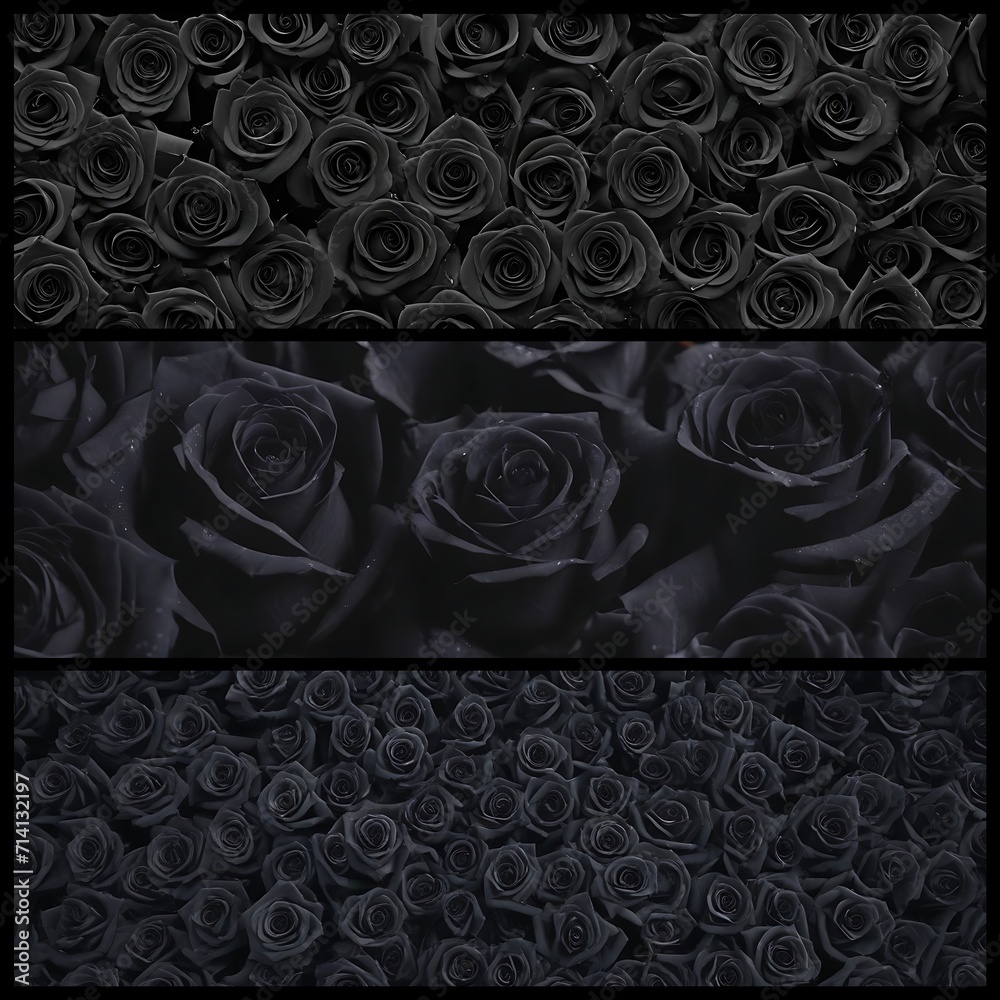 Wall decor framework with black roses patterns Wall decor framework with black roses patterns
