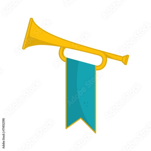 Trumpet with flag