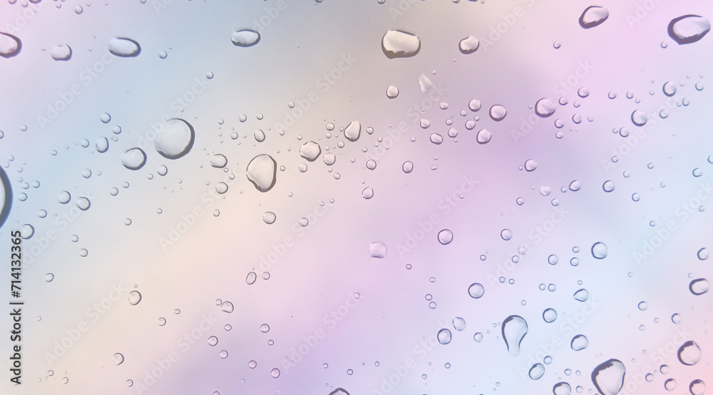 color background with glass banner with water drops