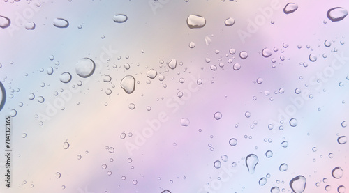 color background with glass banner with water drops