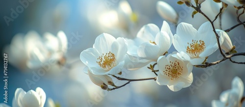 Nature's garden hosts stunning white blossoms.