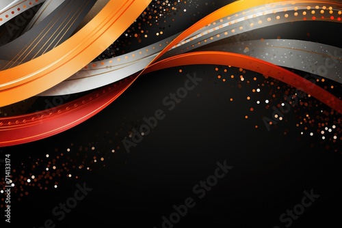 Abstract background with golden and silver wavy lines. Abstract backrgound with Gold and silver ribbon for Hearing Impairments, Hearing Disorders, Tinnitus, Meniere's Disease awareness days photo