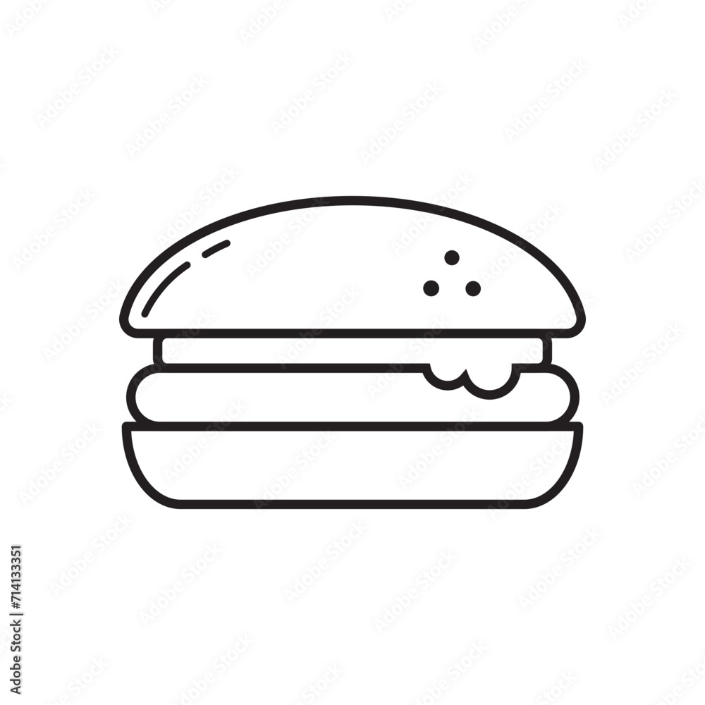 burger icon isolated on white