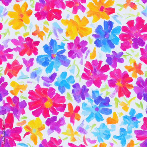 flowers. Abstract seamless pattern. AI generated. 