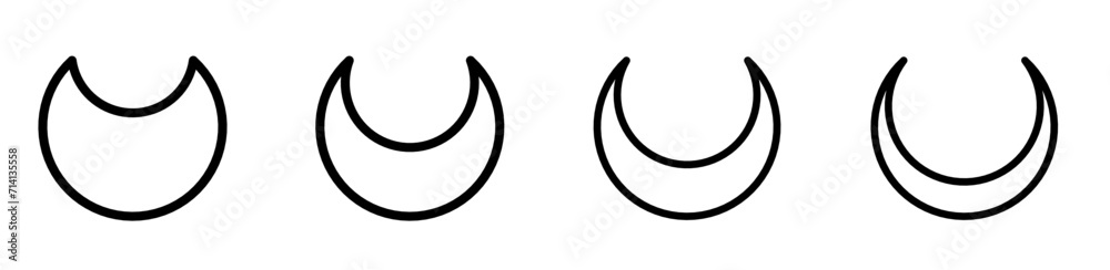 crescent moon icon set design element crescent moon icon set design element