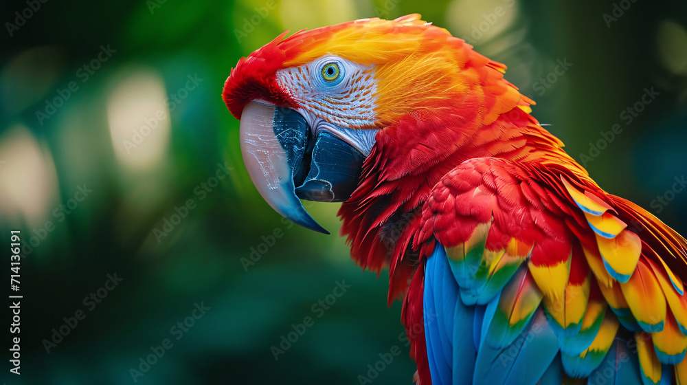 Obraz premium Parrot bird with bokeh background.