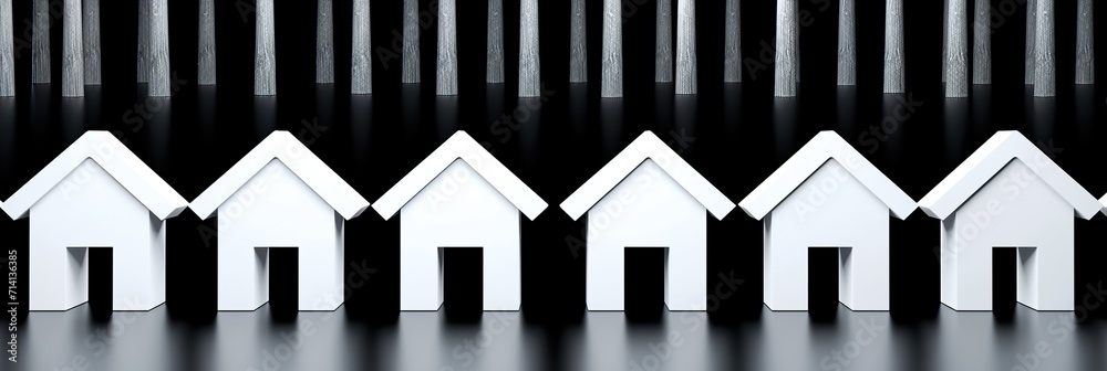 minimal house symbol real estate banner with copy space minimal house symbol real estate banner with copy space