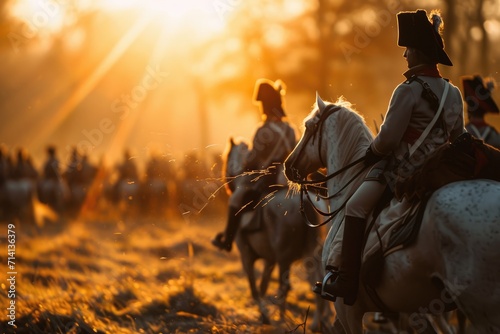 The Napoleonic Clash: French and Prussian Forces Engage in Historic Warfare with Gallant Cavalry - A Glimpse into the Epic Battle of Two Mighty Armies.  © Mr. Bolota