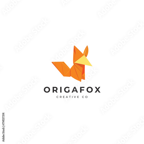 Origa fox abstract logo design photo