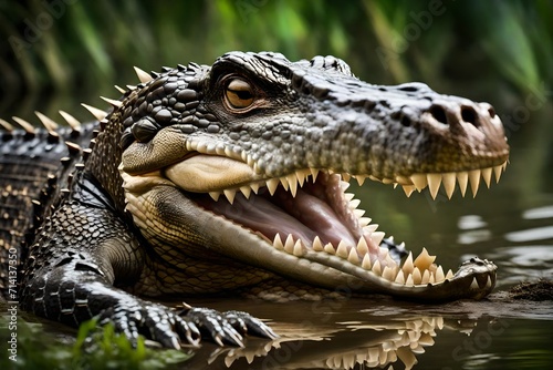 close up of a crocodile © Rida