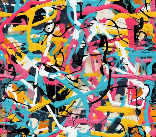 Wallpaper Mural Scribble, Fabric Pattern, Seamless Pattern. Torontodigital.ca