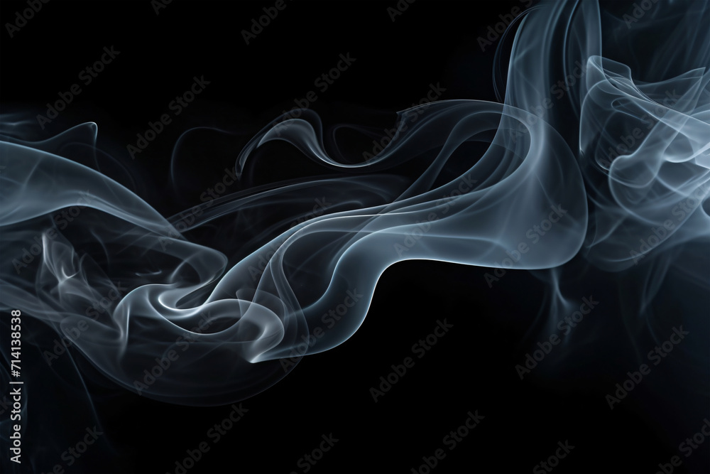 Abstract smoke on black background generated AI