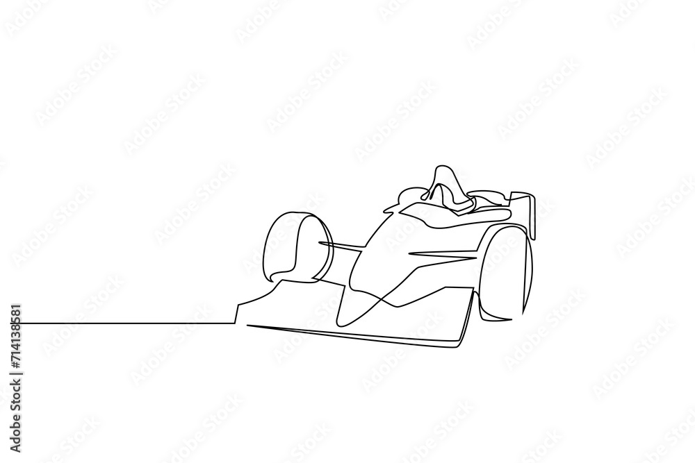 vehicle car racing sport one line art design