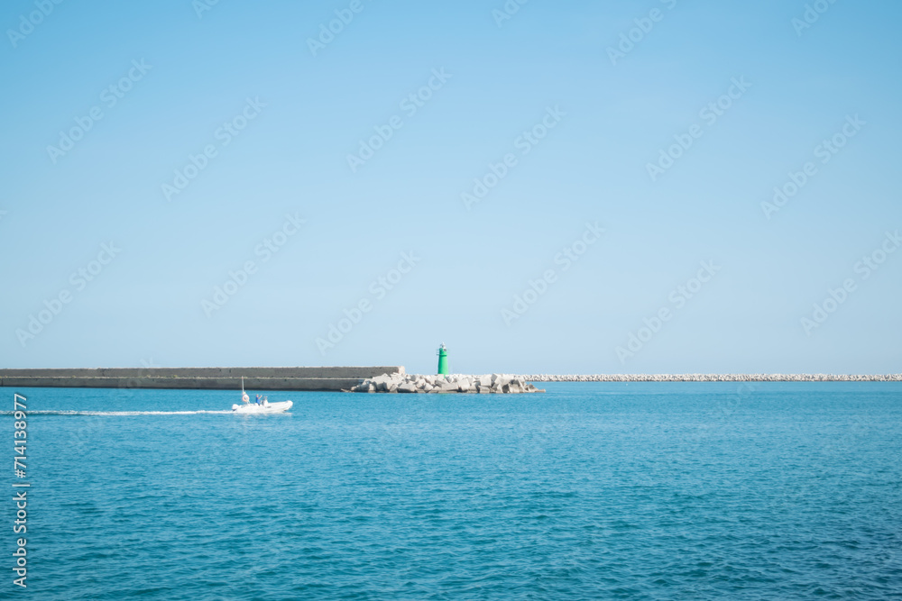 View of breakwater and sea