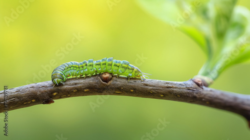 Caterpillar on a branch.