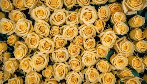 Multitude of yellow roses background 