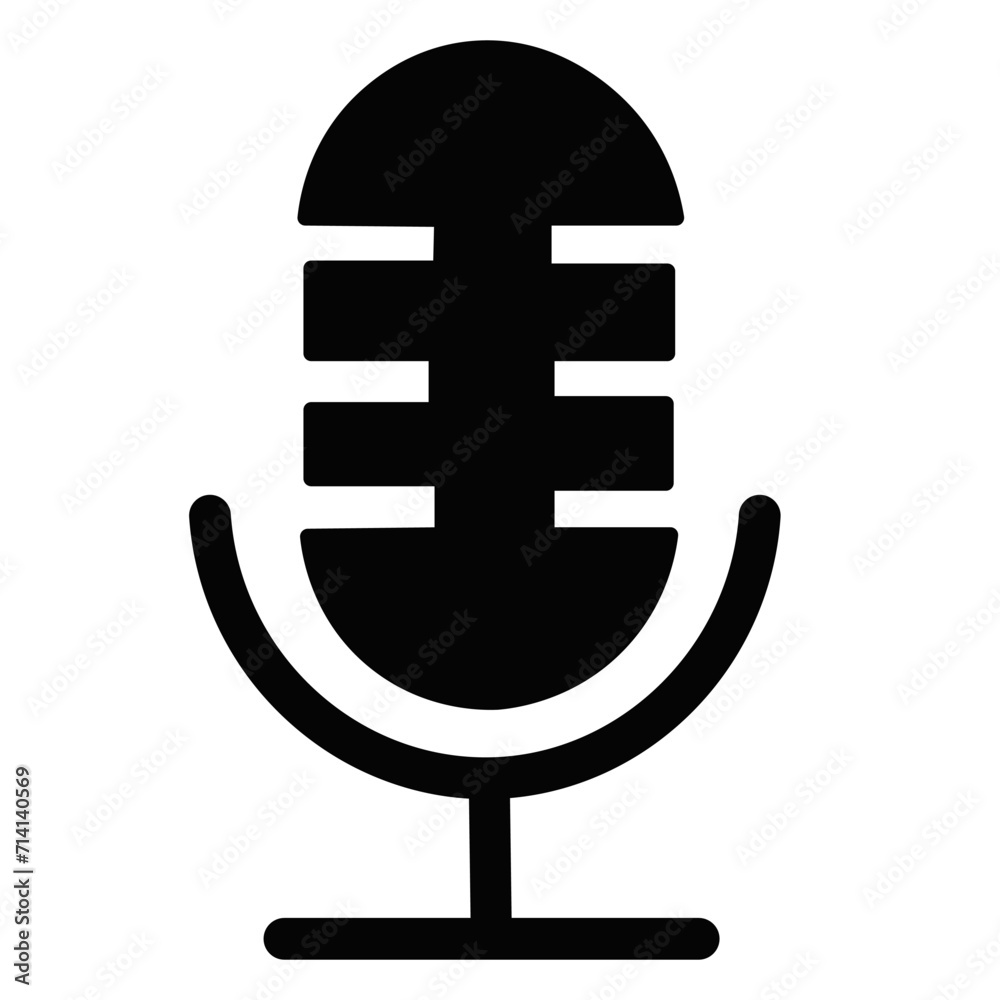 Retro or old microphone - Symbol of podcast or audio and music recording Retro or old microphone - Symbol of podcast or audio and music recording