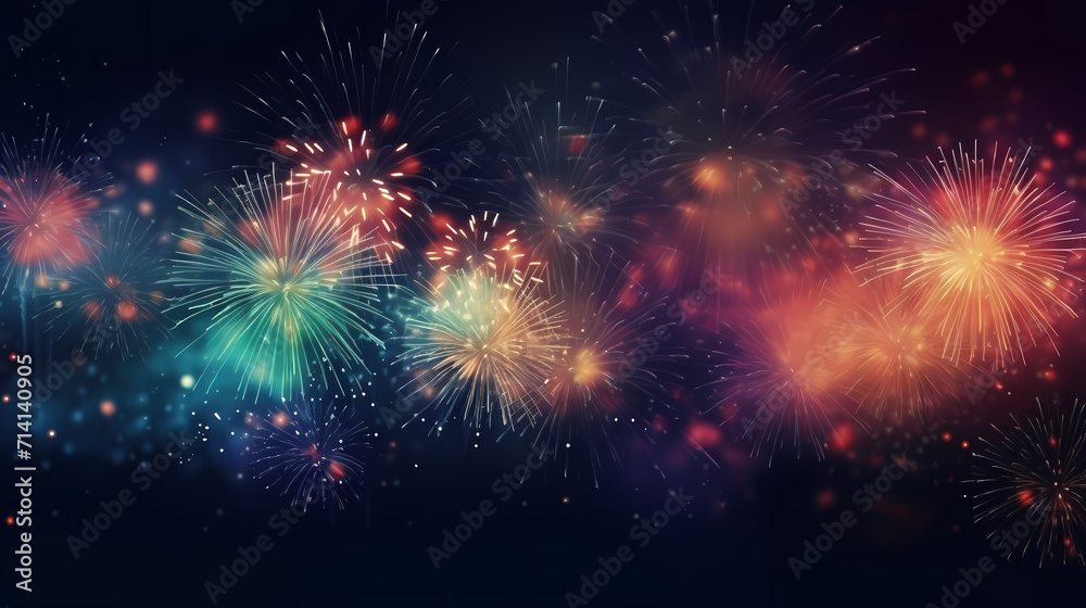 Beautiful creative holiday background with fireworks and sparkles Beautiful creative holiday background with fireworks and sparkles