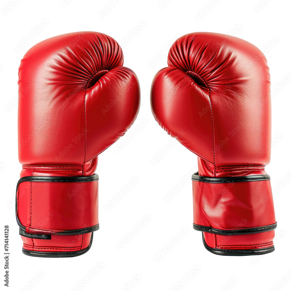 Red boxing gloves isolated on transparent