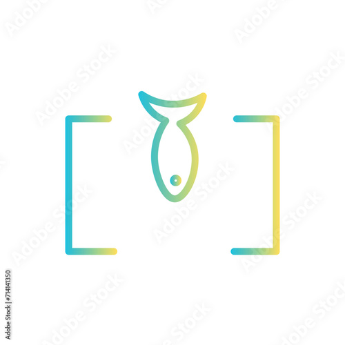 bait fish fishing line gradient icon