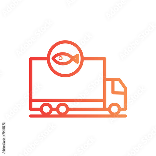 boat delivery fish line gradient icon