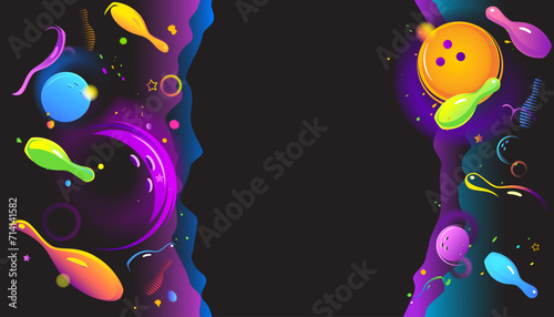 Bowling abstract background with glowing colors neon lights design. 