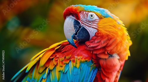 Parrot bird with bokeh background. © ikkilostd