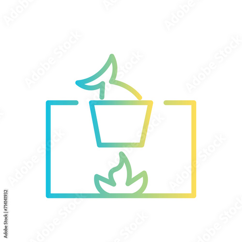 bait fish fishing line gradient icon