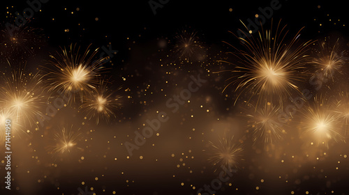 Beautiful creative holiday background with fireworks and sparkles