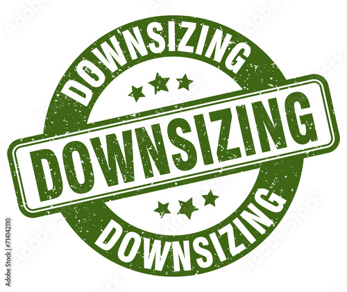 downsizing stamp. downsizing label. round grunge sign