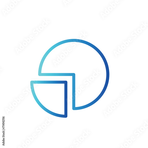 chart editor pie line gradient icon