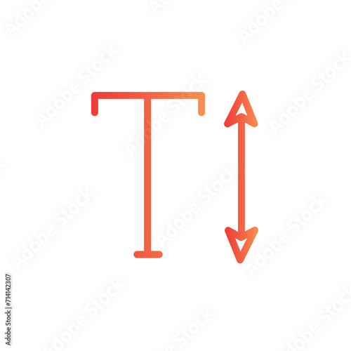 height text write line gradient icon