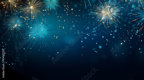 Beautiful creative holiday background with fireworks and sparkles