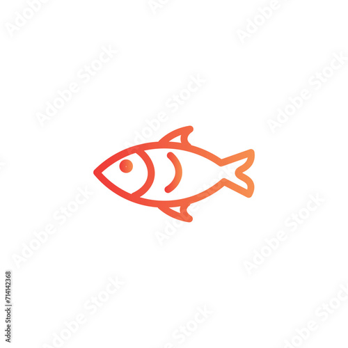 beach fish fishing line gradient icon