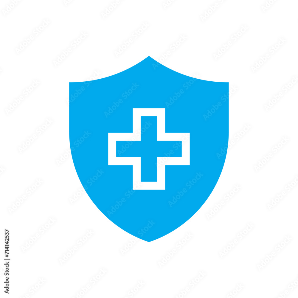Shield with cross icon Shield with cross icon