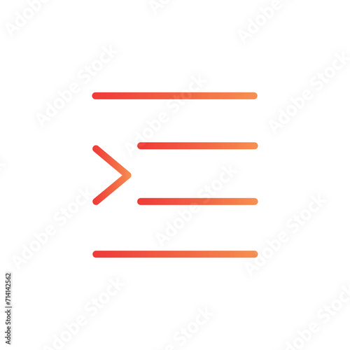 indent text write line gradient icon