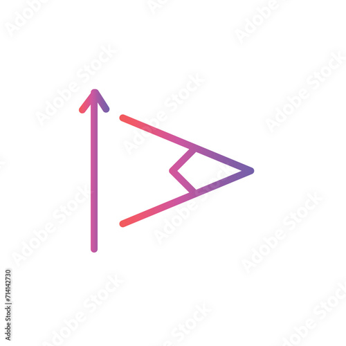 down rotation text line gradient icon